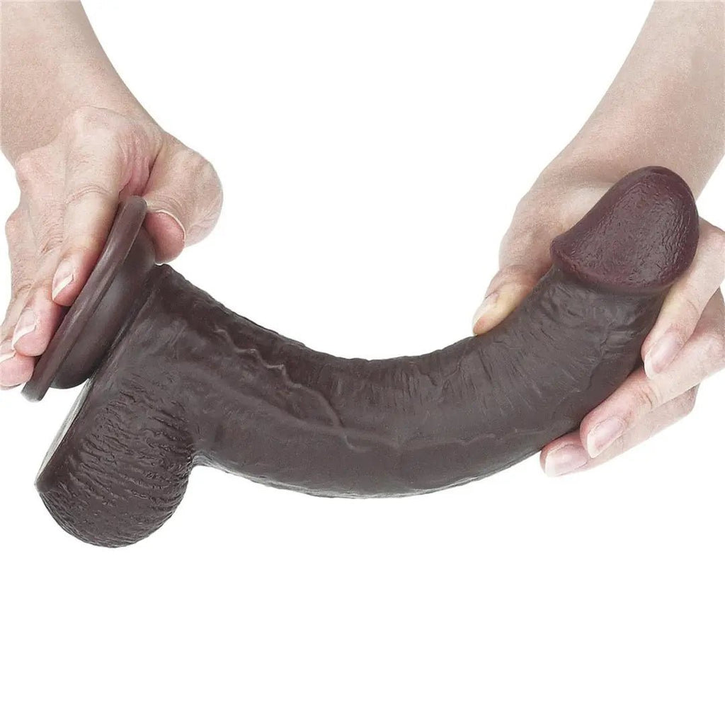 Simon - Hareketli Kayar Deri Çift Katmanlı Realistik Vibratör Dildo Ultra Yumuşak Gerçekçi Titreşimli Zenci Yapay Penis - SENS SHOP