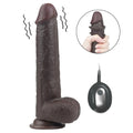 Simon - Hareketli Kayar Deri Çift Katmanlı Realistik Vibratör Dildo Ultra Yumuşak Gerçekçi Titreşimli Zenci Yapay Penis