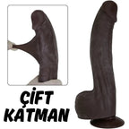 Tyler - Mega Boy Hareketli Kayar Deri Çift Katmanlı Realistik Vibratör Dildo Ultra Yumuşak Gerçekçi Titreşimli Yapay Penis - SENS SHOP