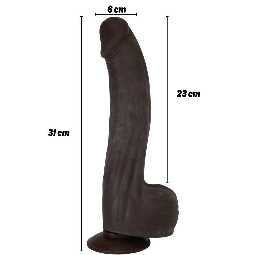 Tyler - Mega Boy Hareketli Kayar Deri Çift Katmanlı Realistik Vibratör Dildo Ultra Yumuşak Gerçekçi Titreşimli Yapay Penis - SENS SHOP