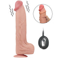 Wesley - Mega Boy Hareketli Kayar Deri Çift Katmanlı Realistik Vibratör Dildo Ultra Yumuşak Gerçekçi Titreşimli Yapay Penis - SENS SHOP