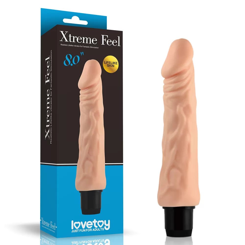 Xtreme Feel - Multi Speed Güçlü Titreşimli Yumuşak Doku Realistik Dildo Testissiz Gerçekçi Yapay Penis 20x3.8 CM - SENS SHOP