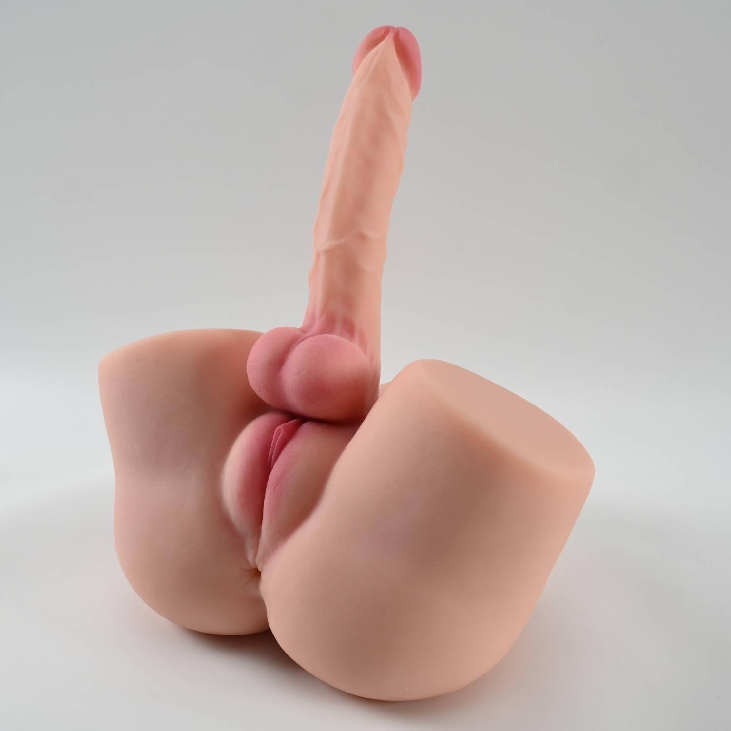 Zaya - Anal Vajina Girişli 19 CM Yapay Penisli Isıtmalı Titreşimli Realistik Kalça Mastürbatör Trans Manken 5.3 KG - SENS SHOP