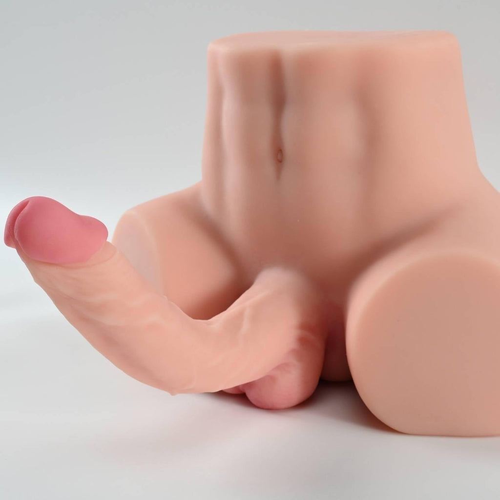 Zaya - Anal Vajina Girişli 19 CM Yapay Penisli Isıtmalı Titreşimli Realistik Kalça Mastürbatör Trans Manken 5.3 KG - SENS SHOP