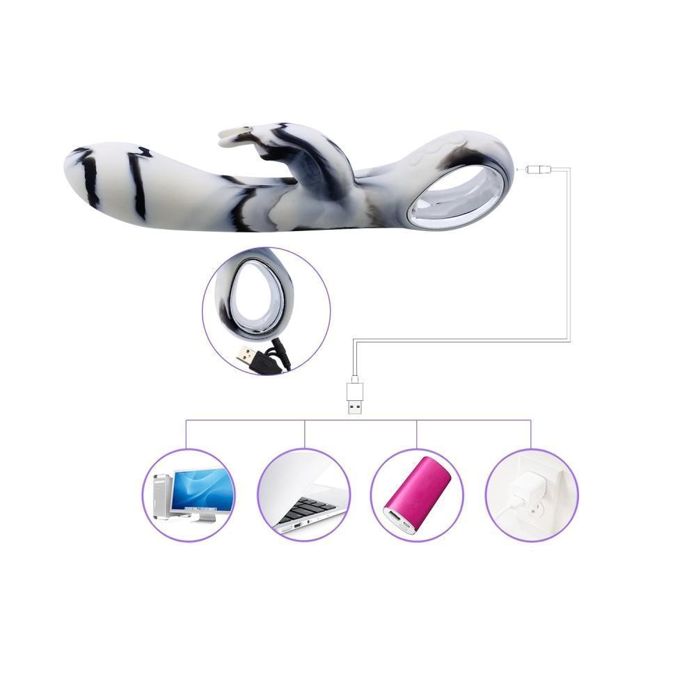 ZERA Tutma Aparatlı Klitoris ve G-Spot Uyarıcı 2 in 1 Rabbit Vibratör - SENS SHOP
