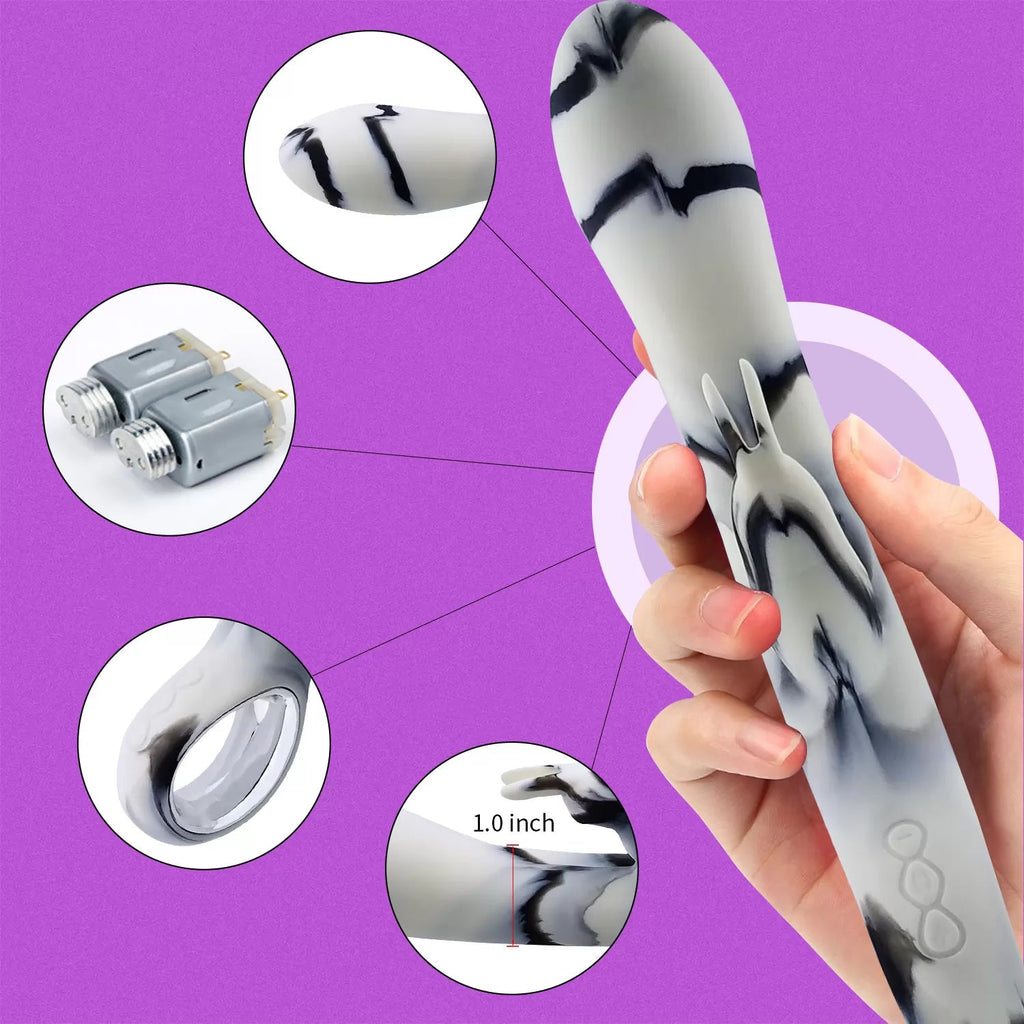 ZERA Tutma Aparatlı Klitoris ve G-Spot Uyarıcı 2 in 1 Rabbit Vibratör - SENS SHOP