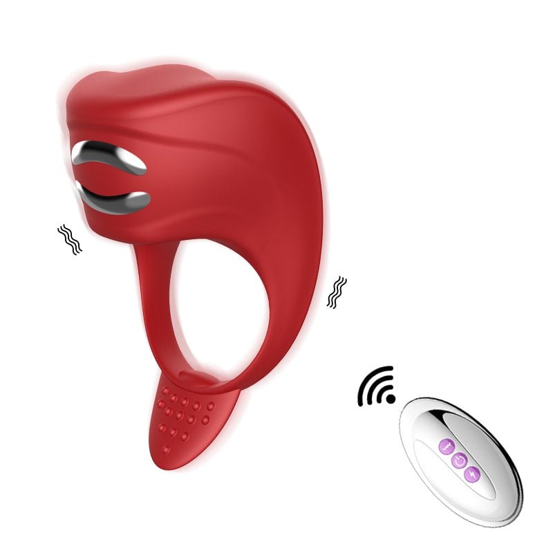 Zeus - Şarjlı Uzaktan Kumandalı Su Geçirmez Electro Stim ve Güçlü Titreşimli Klitoris Uyarıcı Penis Yüzüğü - SENS SHOP