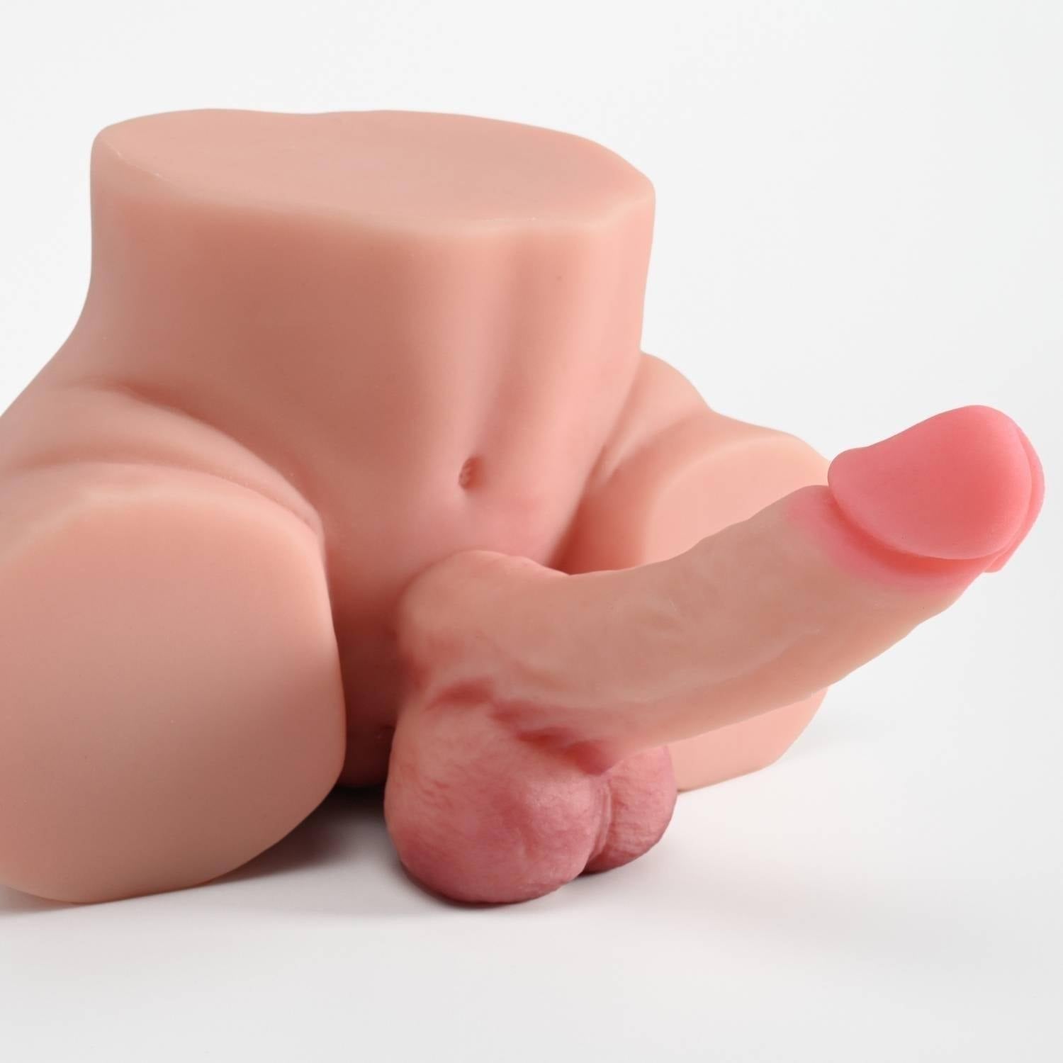 Zion - Anal Vajina Girişli 12 CM Yapay Penisli Isıtmalı Titreşimli Realistik Kalça Mastürbatör Trans Manken 2.6 KG - SENS SHOP